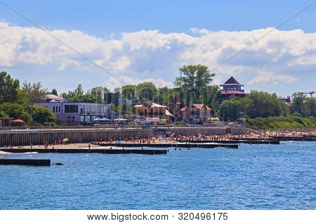 Zelenogradsk, Kaliningrad Region, Russia - June 18, 2019: View Of The Sandy Beach On The Baltic Sea 
