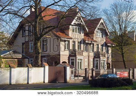 Kaliningrad, Russia - April 24, 2016: Typical Building In Historical Part Of Kaliningrad. Before 194