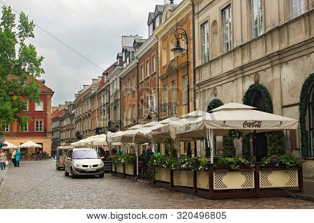 Warsaw, Poland - May 12, 2012: View Of The Historic Buildings In Old Part (rynek Nowego Miasta) Of W