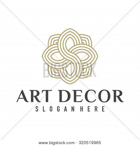 Interior Home Decoration Logo - Vector Illustration On A Light Background
