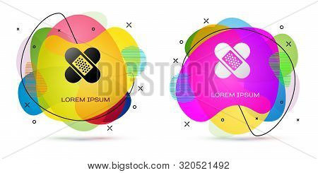 Color Crossed Bandage Plaster Icon Isolated On White Background. Medical Plaster, Adhesive Bandage, 