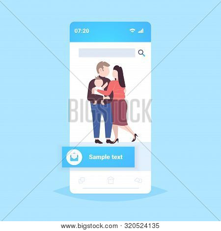 Fat Obese Family Standing Together Parents And Child Embracing Overweight Man Woman With Son Having 