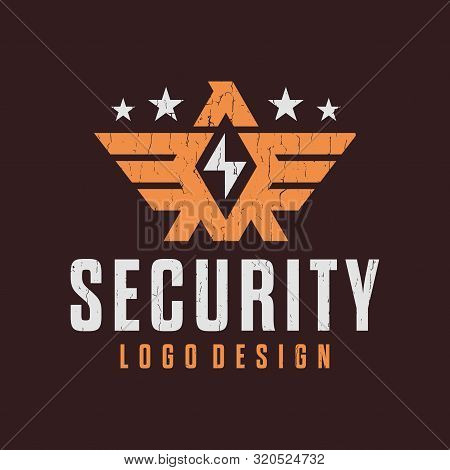 Badge Security Logo - Vector Illustration On A Dark Background