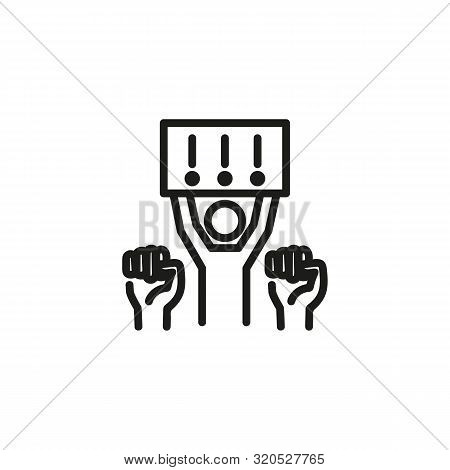 Strike Line Icon. Outcry, Poster, Rebellion. Protesting People Concept. Vector Illustration Can Be U