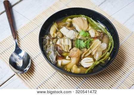 Mushroom Soup Bowl / Yellow Wild Mushroom Or Grisette Amanita Hemibapha Vaginata Edible Mushrooms Co