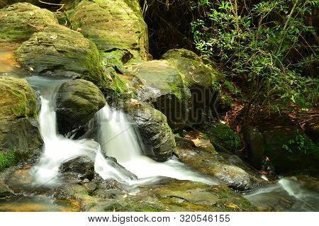 Little Waterfall In The Forest With Copy Space For Text,khao Ito Waterfall,prachin Buri City,thailan