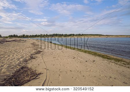 City Carnikava, Latvian Republic. Green Nature In Summer With Baltic Sea And Waves. Travel Photo. Se