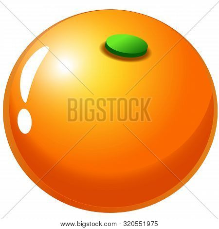 Orange Icon Fruit. Isolated On A White Background. Vector Fruit For Market, Recipe Design. Organic F