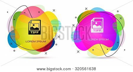 Color Tiff File Document. Download Tiff Button Icon Isolated On White Background. Tiff File Symbol. 