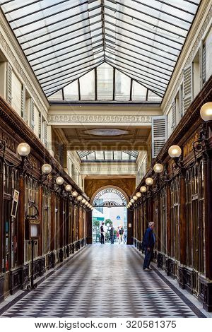 Paris, France - September 02 2019: Galerie Vero-dodat. It Is A Famous Historical Covered Passage Bui