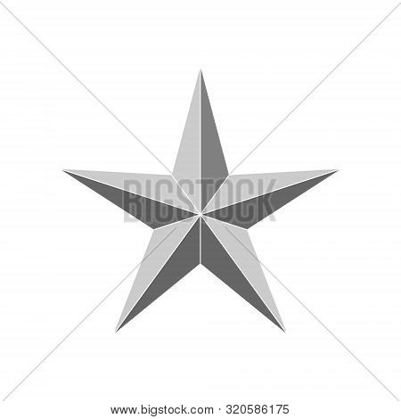3d 5 Point Beveled Star. Vector Illustration . Template For Your Design