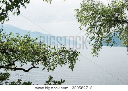 Teletskoye lake in Altai mountains, Siberia, Russia. Beauty summer morning. The lake is a UNESCO World Cultural and Natural Heritage Site.