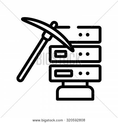 data mining outline vector icon on white background