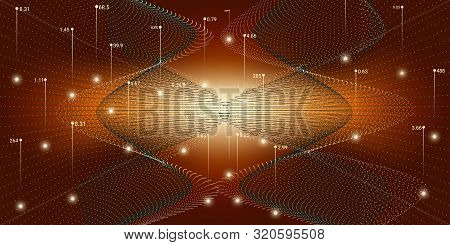 Big Data Vector. Technology Abstract. Big Data Illustration. Red Digital Binary Wave. Future Technol