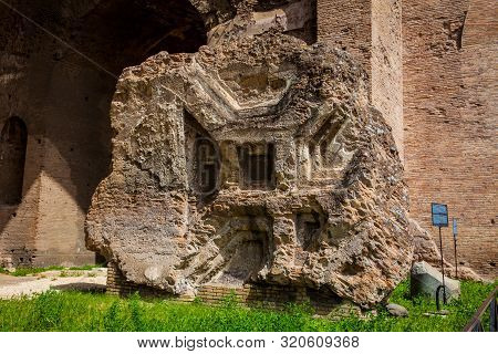 Detail Of The Walls Of The Basilica Of Maxentius And Constantine In The Roman Forum In Rome