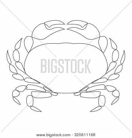 Crab Illustration Drawn By One Line. Minimalist Style Vector Illustration