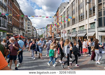 Lille,france-september 01,2019: Great Lille Braderie It Is A Traditional Annual Event On The First W
