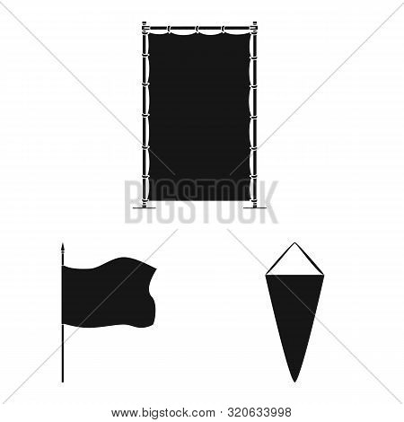 Isolated Object Of Material And Media Logo. Set Of Material And Textile Vector Icon For Stock.