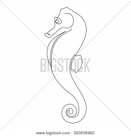 Seahorse Minimalist Style. One Line Vector Illustration