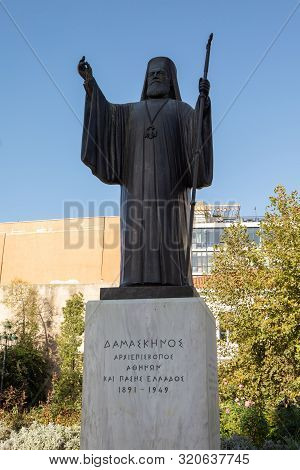 Statue Of Archbishop Damaskinos