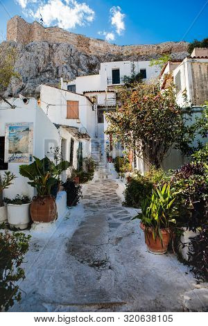 Streets Of Anafiotika In Athens, Greece