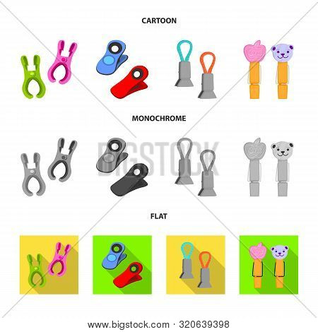 Vector Illustration Of Retro And Pins Icon. Set Of Retro And Equipment Vector Icon For Stock.