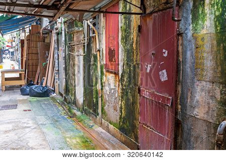 Wet Mold Bad Living Condion In Back Alley Street