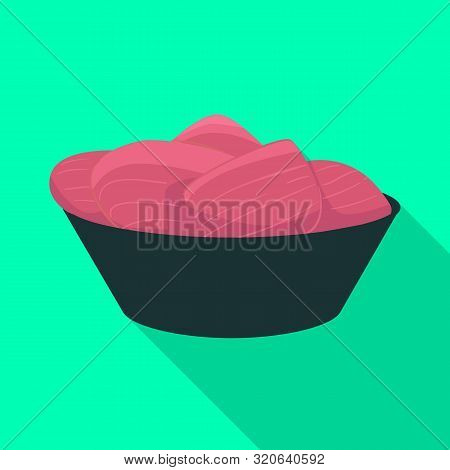 Vector Design Of Ginger And Sushi Logo. Set Of Ginger And Pickled Vector Icon For Stock.