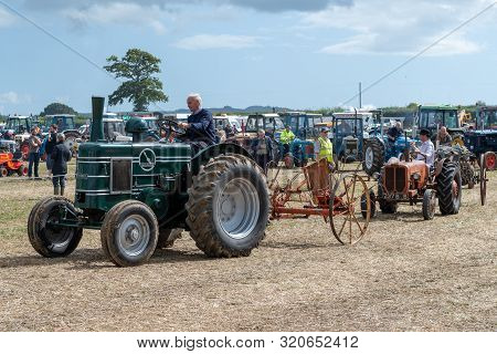 Haselbury Plucknett.somerset.united Kingdom.august 18th 2019.a Restored Field Marshal Tractor Is Bei