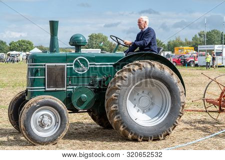 Haselbury Plucknett.somerset.united Kingdom.august 18th 2019.a Restored Vintage Field Marshal Tracto