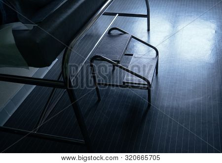 Interior Of Doctors Office With Stairs To The Ward Bed