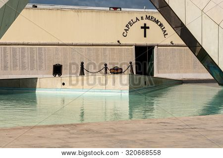 Lisbon, Portugal - 10 August 2019: Monument To Soldiers Lost In Overseas War Near Belem, Portugal