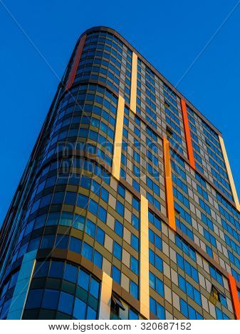 Moscow, Russia - August, 29, 2019: multystoried inhabited house in Moscow, Russia
