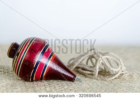 Traditional Trompo Wooden Mexican Spinning Toy Handcraft