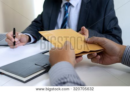 Business Man Give Bribe