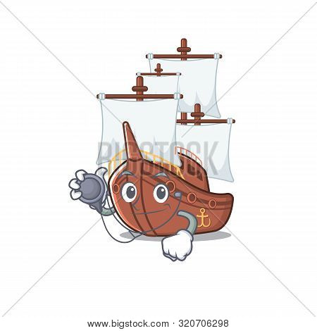 Doctor Pirate Ship Isolated With The Cartoon