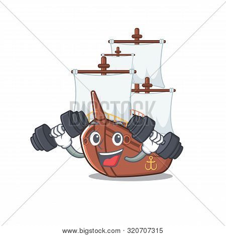 Fitness Pirate Ship Isolated With The Cartoon