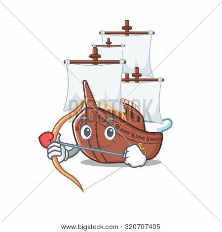 Cupid Pirate Ship Isolated With The Cartoon