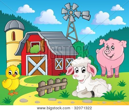 Bauernhof Thema Bild 5-Vektor-Illustration.