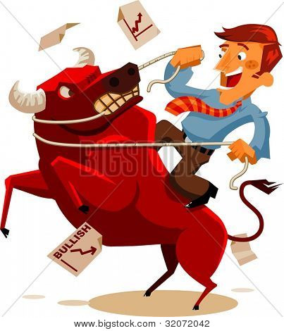 befassen Sie sich mit steigender Tendenz Markt. Vektor-illustration