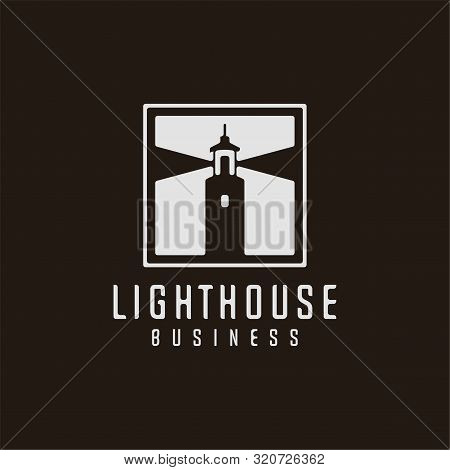 Unique Lighthouse Logo - Vector Illustration On A Light Background