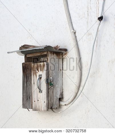 Old Analog Power Meter Outside A House In Madagascar