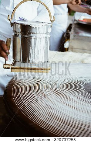 The Making Of Turkish Desert Kadayif Pastry In Display