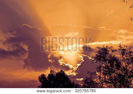 Sun Rise And Sun Set Background, Morning View