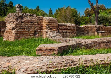 Detail Of The Walls Of The Ruins At The Flavian Palace Also Known As The Domus Flavia On The Palatin
