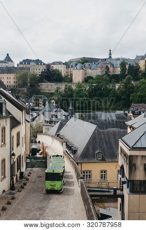 Luxembourg City,luxembourg - May 19, 2019: Sightseeing Citytrain Petrusse Express In Luxembourg, Cap