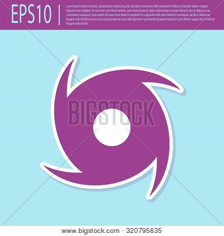Retro Purple Tornado Icon Isolated On Turquoise Background. Cyclone, Whirlwind, Storm Funnel, Hurric