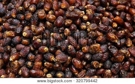 Organic Dried Sweet Juicy Dates Fruits Background