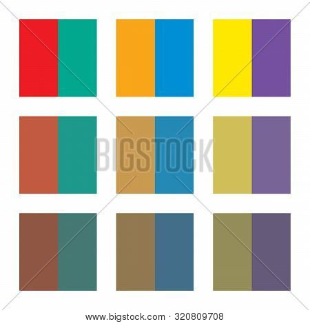 Six Basic Primary Colors, Their Complementary Colors And Their Shades.