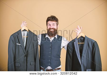 Man Bearded Fashion Couturier Tailor. Elegant Custom Outfit. Tailoring And Clothes Design. Perfect F